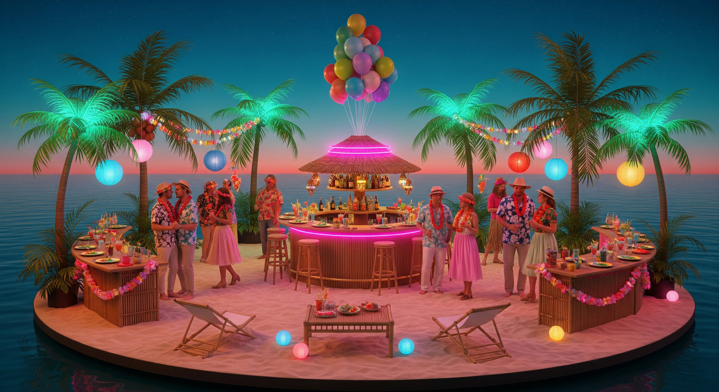 Thème Hawaï Tropical IdéaFête - Déguisements cinematic neon Côte d'Azur