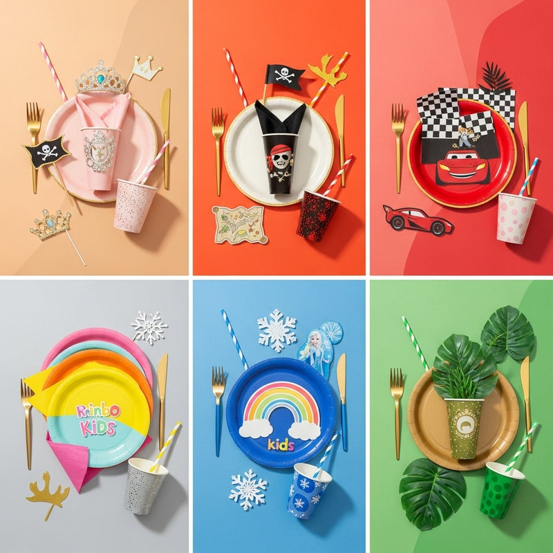 Kits assortis thèmes enfants IdéaFête - Orange décoration Côte d'Azur