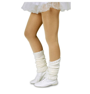 The image shows a pair of professional dance tights in a champagne color, displayed on a mannequin leg.