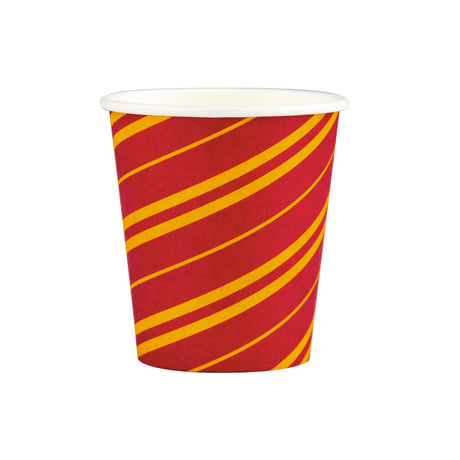 Lot de 8 gobelets rayés en papier 200 ml, gobelets jetables pour anniversaire et fête enfant, parfaits pour goûter ou table à thème apprenti sorcier.