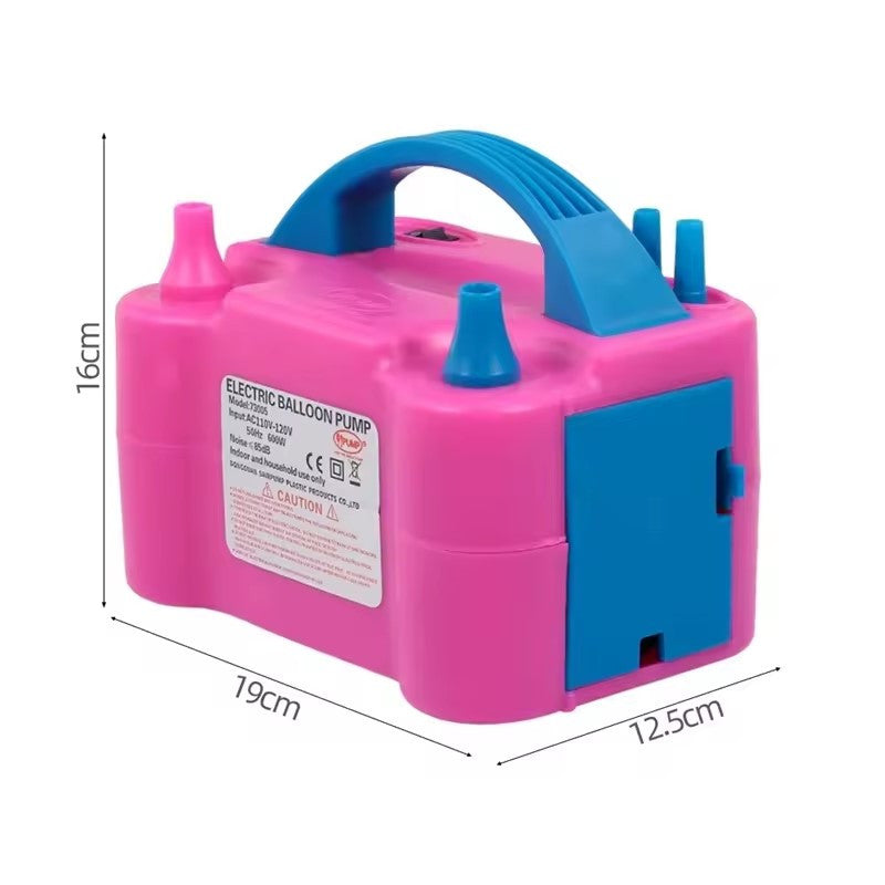 Gonfleur électrique à ballons double buse rose – fêtes et mariages – 2 modes