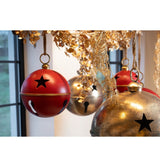 Grand grelot métal rouge et or – décoration de Noël à suspendre – 2 tailles