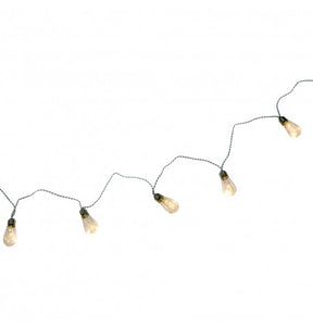 The image shows a string of party lights featuring 10 small warm white bulbs, with a total of 30 LEDs spanning a length of 365 cm.