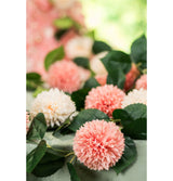 Guirlande dahlias blancs artificiels – mariage & fête – 220 cm – 9 fleurs