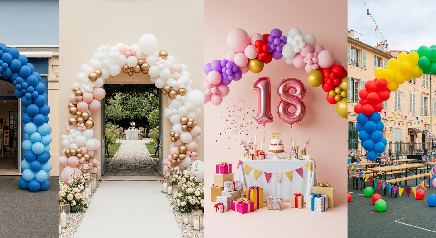 Arche ballons événementielle IdéaFête - Structure modulaire mariages fêtes Côte d'Azur