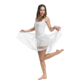 Jupe courte blanche en polyester – festival d'été – femme, taille unique