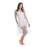 Jupe courte blanche en polyester – festival d'été – femme, taille unique