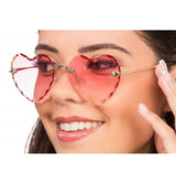 Lunettes cœur roses – soirées, EVJF et Saint-Valentin – branches métal