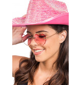 Lunettes cœur roses – soirées, EVJF et Saint-Valentin – branches métal