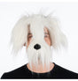 The image shows a white dog mask designed for party or costume use.