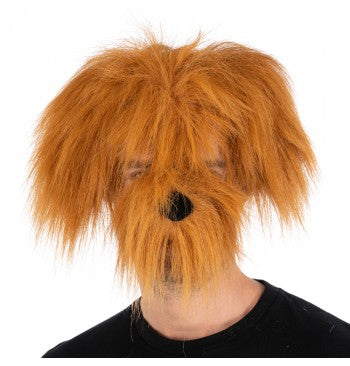 The image shows a brown dog mask, likely intended for costume or party use.