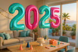 Mise en scène Anniversaire 2025 - Ballons chiffre pailletés 40"