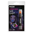 The image shows a package of Moon Glow Intense Neon UV Body Crayons in orange, designed for party use, especially under UV or blacklight.