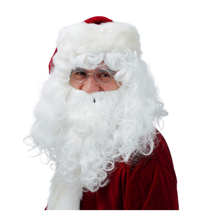 The image shows a Santa Claus costume wig and beard set, typically used for Christmas parties or festive events.