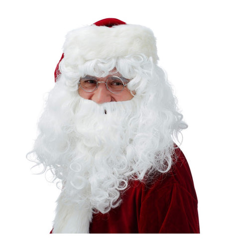 The image shows a Santa Claus costume wig and beard set, typically used for Christmas parties or festive events.