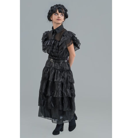 Schwarzes Ballkleid Mittwoch Addams © – Halloween & Partys – 2-teilig