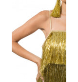 Robe charleston argent scintillante à franges – soirée Gatsby & années 20