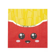 Serviettes jetables 33x33cm motif junk food cornet de frites, lot de 16, design coloré pour anniversaires et fêtes d'enfants