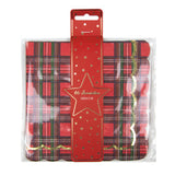 Tartan scalloped napkins with gold trim – set of 16 – 33 x 33 cm – Christmas