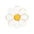 Pack of 16 marguerite-shaped paper napkins 32x32 cm with gold trim, FSC-certified daisy motif for Hippy Party, 70s or Easter table decoration