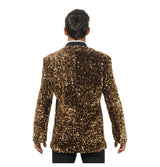 Veste velours noir à sequins bronze – soirée chic, cabaret et spectacle